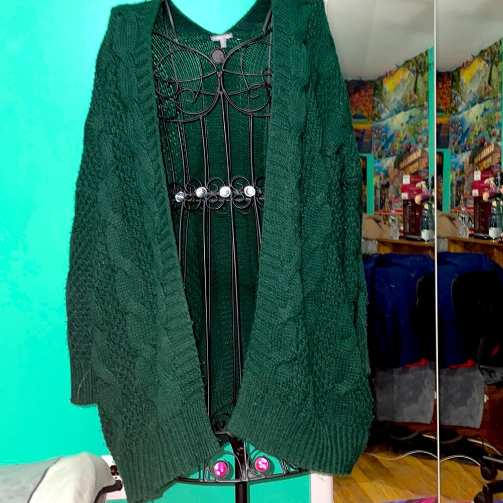 Green cardigan
